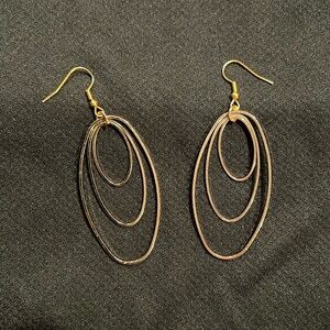 Triple Gold Tone Hoop Earrings